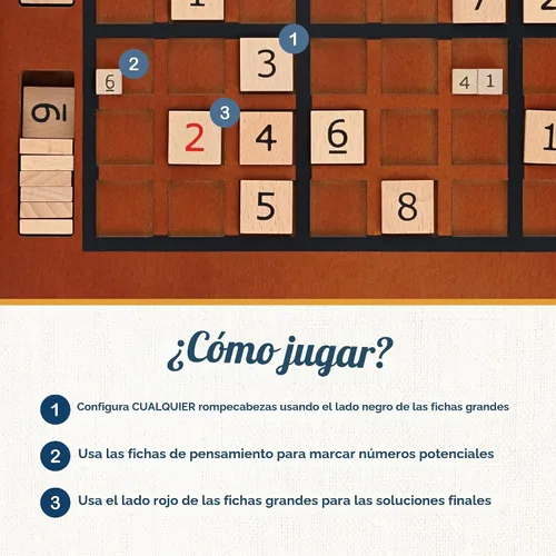 Vista 4 de WE Games Tablero Sudoku de madera con ranuras de almacenamiento en mancha mediana - 11.5 pulgadas.