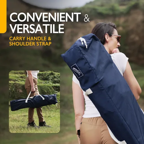 Vista 6 de Silla de camping plegable de gran tamaño para adultos, soporta 500 libras, tela transpirable, soporte para tazas aislado, enfriador de 8 latas