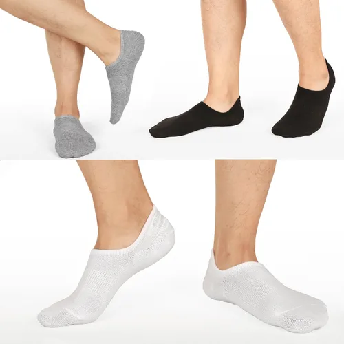 Vista 3 de Mottee&Zconia Calcetines cortos de tobillo de corte bajo para hombres y mujeres, calcetines básicos casuales antideslizantes de algodón con agarres
