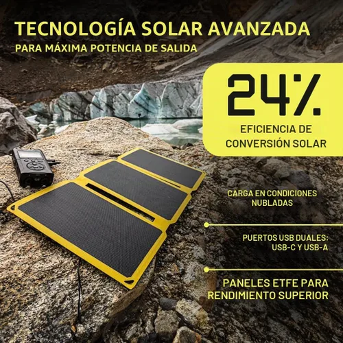 Vista 2 de SunJack - Panel solar plegable e impermeable de 15 vatios