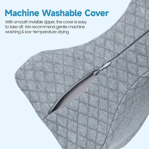 Vista 7 de SweetSlubr Almohada de rodilla de espuma viscoelástica para dormir de lado, almohada de apoyo para las piernas para dormir de lado, almohada