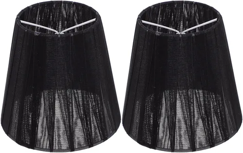 Vista 10 de Baluue Pantallas de lámpara pequeñas – 2 piezas con clip en la pantalla de la lámpara de tela suave de hongos plisados para lámparas de mesa, luces