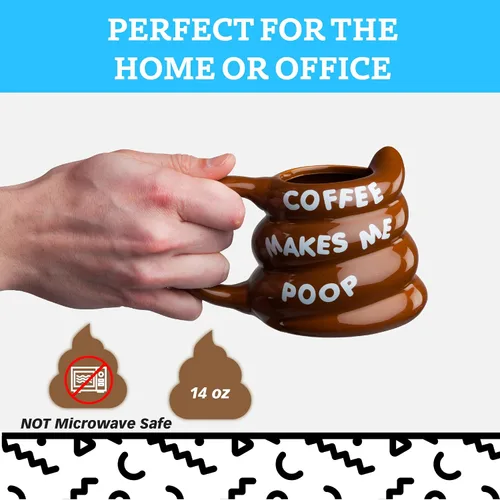 Vista 6 de Taza café, Big Mouth Toys Coffee Makes Me Poop, talla única , Marrón