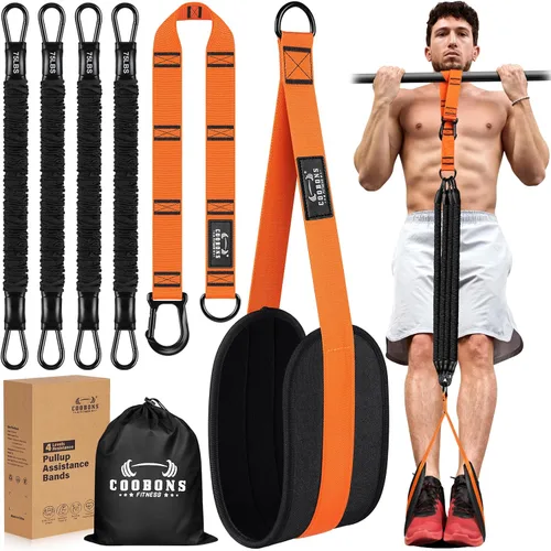 Vista 8 de Pull Up Assistance Bands, 300lbs Heavy Duty Resistance Bands for Pull Ups with Adjustable Height, Fabric Feet Rest & Knee Support, Strength Training