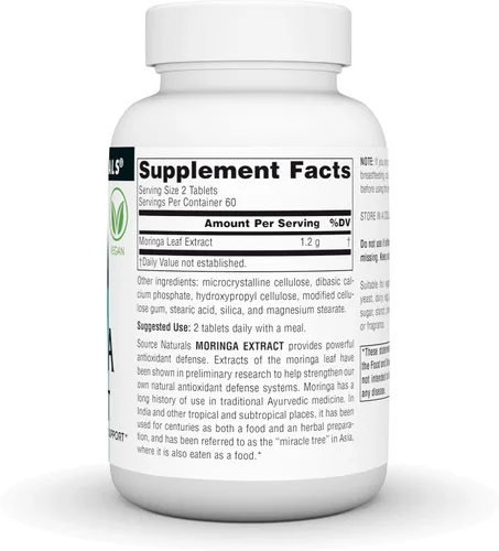 Vista 3 de Source Naturals, Extracto de Moringa - 600 mg - 120 Tabletas Veganas