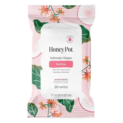 Vista 12 de The Honey Pot Company - Toallitas femeninas - Envueltas individualmente - Toallitas diarias con equilibrio de pH, sin fragancia y sin sulfato