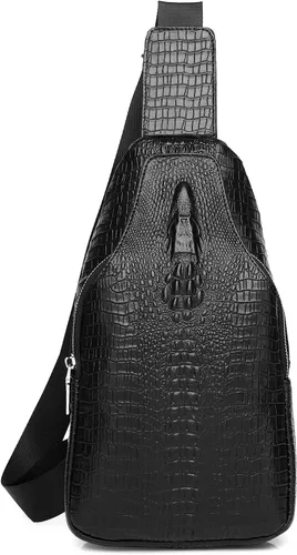 Vista 94 de LUKZIJAES Bolso bandolera de cuero genuino para hombre