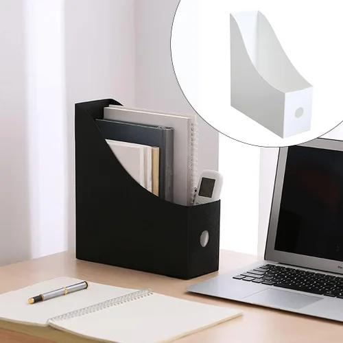 Vista 4 de SM SunniMix Soporte de plástico resistente para escritorio, carpeta de archivos para organización de oficina y almacenamiento, organizador de papel