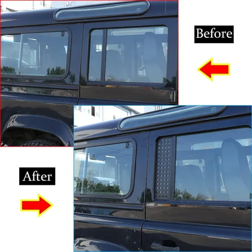 Vista 4 de Panel de panal para ventana de automóvil para L@nd Rover Defender 90 110 130 2004-2018, accesorios de cubierta protectora decorativa de ventana