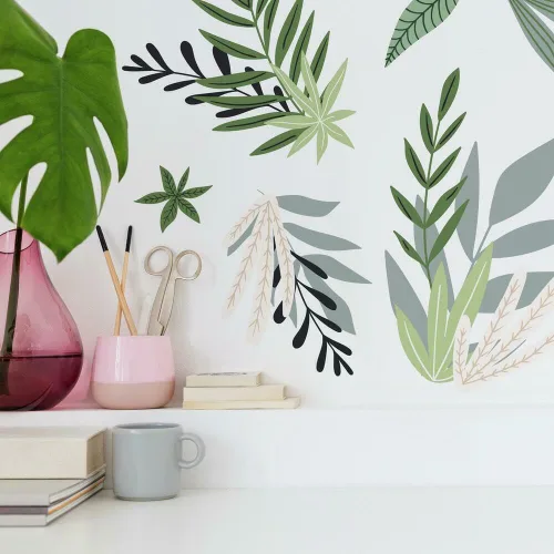 Vista 9 de RoomMates Vinilo decorativo para pared, diseño de flor de hibisco tropical, vinilo, fabricado en Estados Unidos