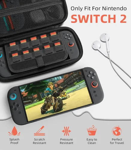 Vista 24 de TiMOVO Carrying Case for Nintendo Switch 2 (2025), Large Capacity Protective Hard Shell Portable Travel Case Pouch for Switch 2, with 10 Game Card