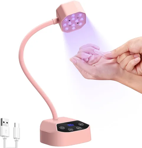 Vista 11 de Lámpara de uñas UV: 36W Mini luz UV para esmalte de uñas de gel 50mW/cm² Luz LED recargable de uñas de cuello de cisne Secador de uñas con 12 LED, 4