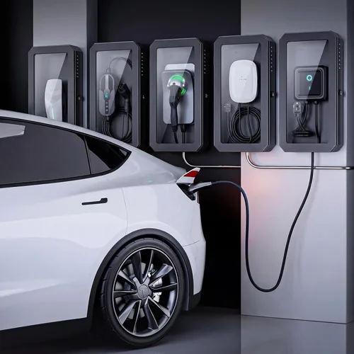 Vista 2 de YONZEE Caja de estación de carga de pared para Tesla Model Y Juniper 3 S X, funda protectora de cubierta de carga de vehículo eléctrico