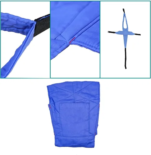 Vista 4 de Cinturón de seguridad para silla de ruedas: correas dobles ajustables para silla de ruedas, cinturón de hebilla cruzada para mayor seguridad, evita