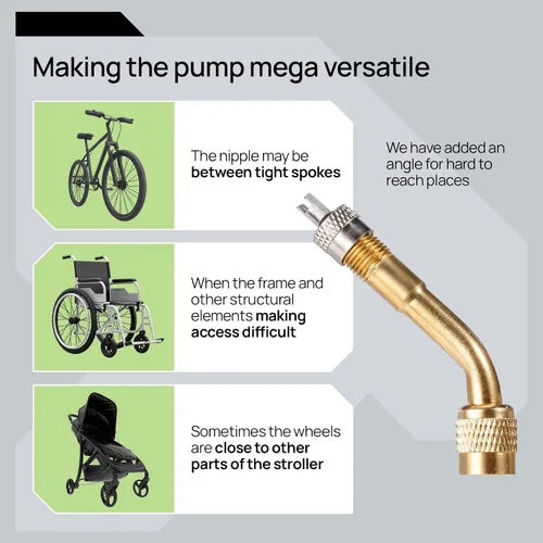 Vista 4 de Bomba de bicicleta de suelo, inflador avanzado de neumáticos de bicicleta, bomba de aire manual para bicicleta con válvulas Presta y Schrader