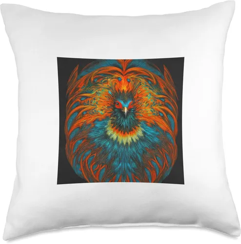 Vista 5 de Zenith Designs Phoenix with Red Eyes - Almohada de diseño único, 16 x 16 pulgadas, multicolor
