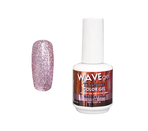Vista 7 de WAVEGEL - Esmalte de uñas en gel con purpurina, colección Titanio, #28 Twinkle Pink I 0.5 onzas