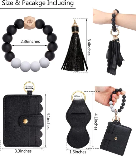 Vista 12 de BVGA Pulsera llavero de pulsera de silicona para mujer