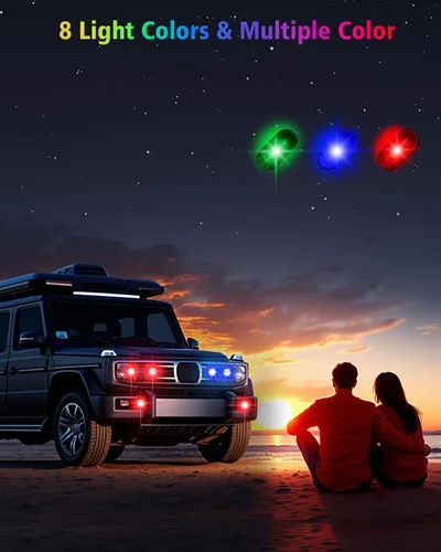 Vista 9 de Luces estroboscópicas LED inalámbricas con control remoto, luces de advertencia anticolisión recargables por USB, impermeables, luces LED