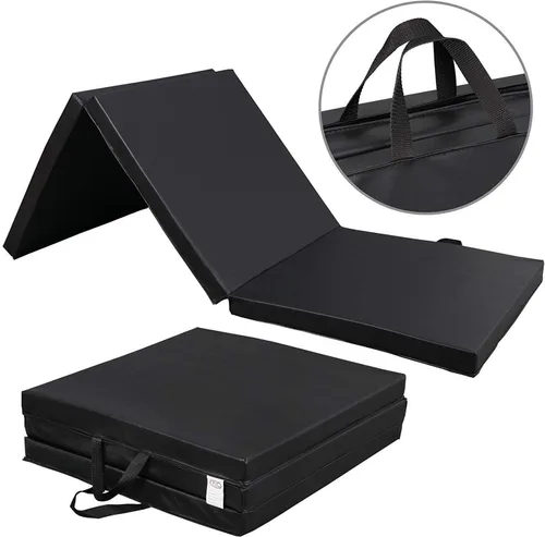 Vista 2 de HomGarden Colchoneta para gimnasia de 6 x 2 pulgadas de grosor, alta densidad, antidesgarros, plegable, para gimnasio, aeróbicos, con asas de Varios