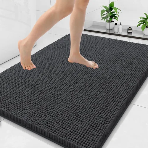 Vista 82 de Arotive Alfombras de baño de felpilla extrasuaves y absorbentes, de 24 x 16 pulgadas, lavables a máquina, parte trasera de goma antideslizante