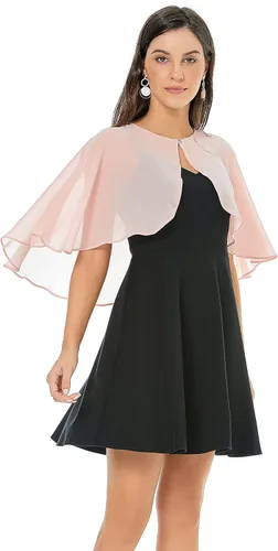 Vista 5 de Chales de encaje de gasa suave para vestido de noche, boda, capa para mujer