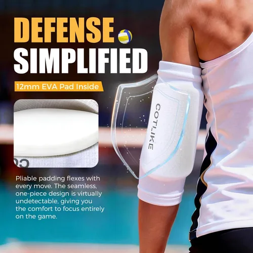 Vista 4 de Coderas de voleibol para jóvenes adultos, mangas de voleibol, coderas para quemaduras en el suelo y moretones, coderas no voluminosas, protección