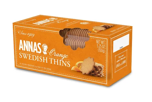 Vista 3 de Anna's Ginger Thins Paquete variado sueco original, naranja y almendra