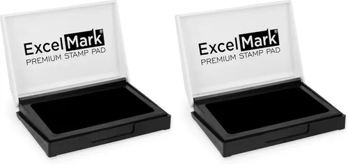 Vista 23 de ExcelMark - Almohadilla de tinta para sellos de goma 1-7/8 por 3-1/8 pulgadas - Negro