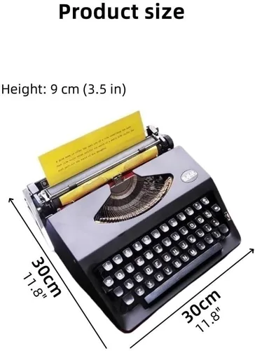Vista 2 de Máquina de escribir manual clásica, máquina de escribir manual vintage con cinta de tinta, máquina de escritura mecánica retro, para oficina en casa