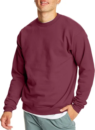 Vista 17 de Hanes Men's Sweatshirt, EcoSmart Fleece Crewneck Sweatshirt, Big & Tall Available, 1 or 2-Pack Marrón (Army Brown)