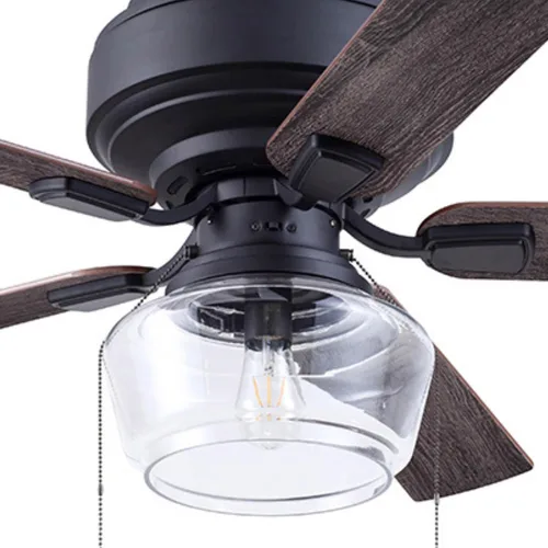 Vista 18 de Prominence Home MaCenna 51663-01 - Ventilador de techo LED tradicional de 52 pulgadas con luz de vidrio transparente, cadena de tracción, 5