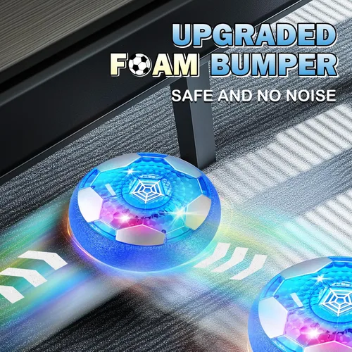 Vista 5 de BaLaM Hover - Pelota de fútbol para niños de 3 a 12 años, juguetes recargables para interiores, juguetes iluminables, regalos de Navidad, Azul