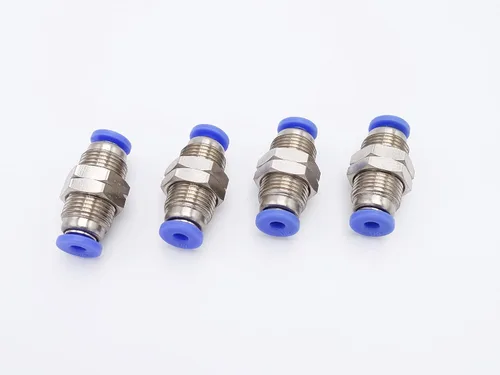 Vista 11 de Empuje para conectar, tubo de 1/2 pulgada OD, conector de dos vías de unión de mamparo de aire neumático (paquete de 3) Air Water Two Way