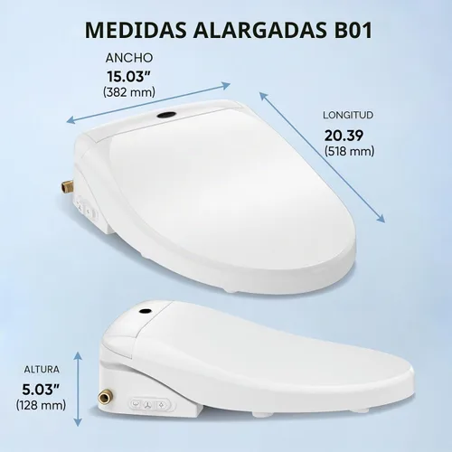Vista 6 de LEIVI Asiento de inodoro eléctrico con control remoto inalámbrico y panel lateral, múltiples modos de pulverización, asiento con calefacción