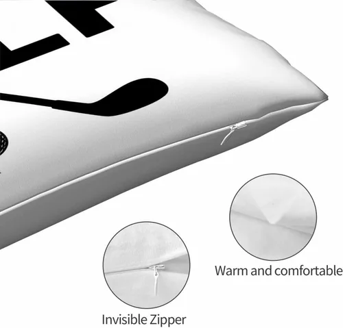 Vista 5 de Mugod Funda de cojín negra con símbolo de palos de golf, funda de almohada para cama, sofá, oficina, decoración de 20 x 30 pulgadas