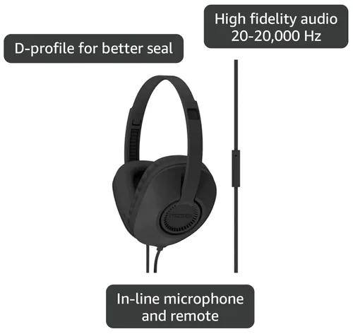 Vista 6 de Koss UR23ik Auriculares sobre la oreja, negro, micrófono, enchufe TRRS con cable