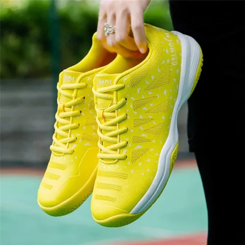 Vista 4 de Jakcuz Zapatos de tenis de bádminton para mujer, zapatos de pickleball, squash, voleibol, con cordones, para entrenamiento de cancha en interiores