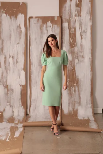 Vista 7 de Maggy London Vestido de crepé de manga corta para mujer