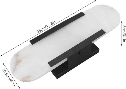 Vista 6 de Lámpara de pared LED de fuente de luz, lámparas de pared con pilas, luz de pared LED de mármol esmerilado de carga extraíble con base G4 para sala