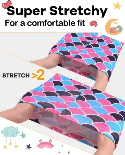 Vista 3 de DAUGHTER QUEEN Pijama de algodón para niñas de 4 piezas, talla 18 meses-12 años