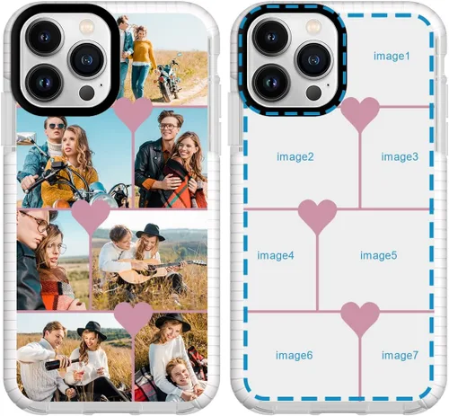 Vista 15 de Funda personalizada para iPhone 15 Pro Max personalizada con collage de múltiples imágenes, resistente a los impactos, funda protectora de TPU
