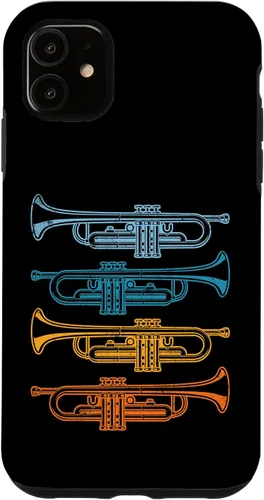 Vista 5 de iPhone 14 Trompeta Retro Jazz Music Trompetista, estuche del trompetista