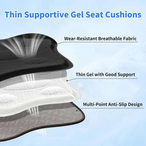 Vista 5 de Cojín de asiento de gel refrescante suave fino 18" x 17" con gel de Negro
