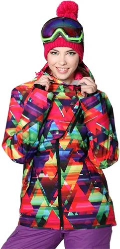 Vista 2 de Conjunto de chaqueta y pantalón de esquí para mujer, impermeable, resistente al viento, para snowboard, para deportes al aire libre