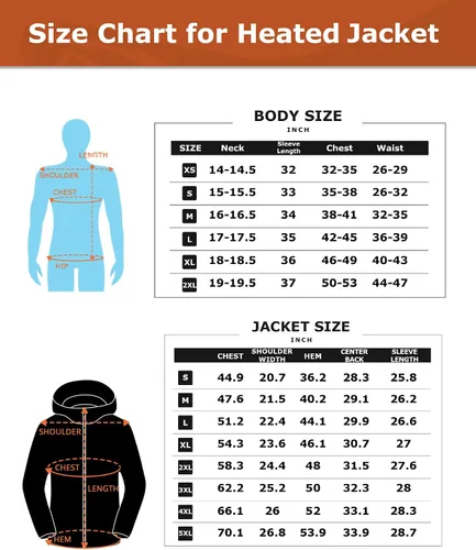 Vista 7 de Venustas 12V Men's Dual-Control Heated Canvas Jacket with Battery, Winter Heated Work Jacket, Electirc Heated Hoodie Jacket