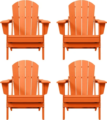 Vista 15 de WO Home Furniture Laguna Silla plegable Adirondack de polietileno de alta densidad, silla para patio para todo tipo de clima, para jardín al aire