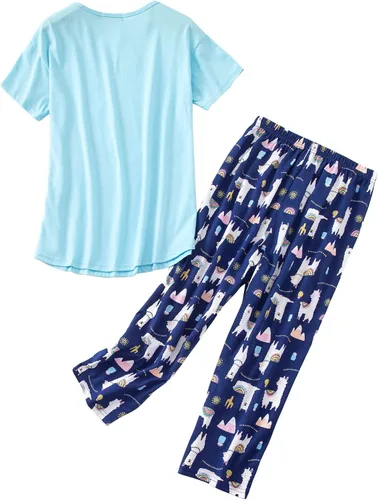 Vista 8 de SISKIN Conjuntos de pijama para mujer, conjunto de pijama capri para mujer, conjunto de ropa de dormir de talla grande con pantalones capri