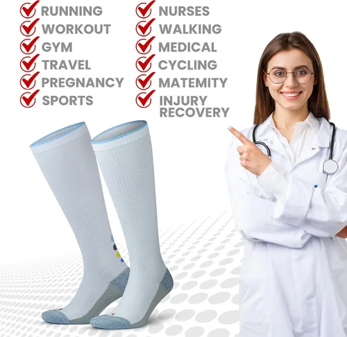 Vista 30 de GoWith Compression Socks for Men & Women, Cushioned 20-30 mmHg Graduated Compression Running Socks, Athletic Knee High Socks