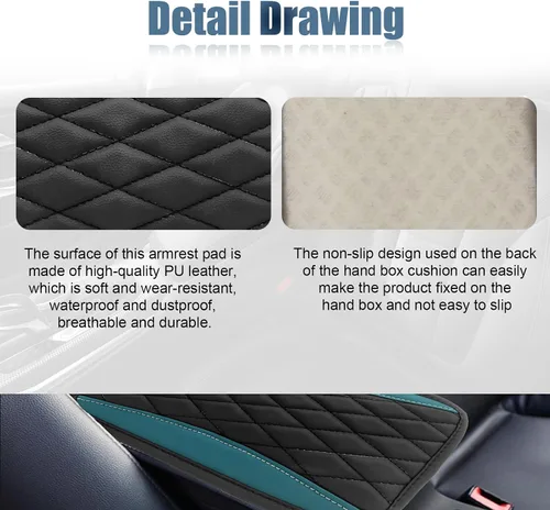 Vista 3 de Funda universal de cuero impermeable para consola central de automóvil, protector de caja de asiento para reposabrazos, accesorios de decoración